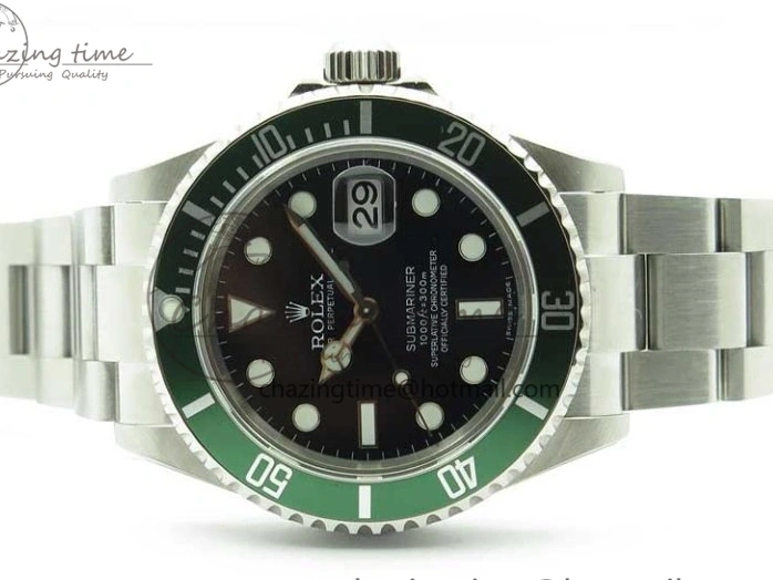 0512 Neat Submariner 16610 LV Green No Rehaut Engraving 904L Steel ARF1:1 Best Edition on SS Bracelet SH 2955